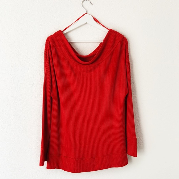Lucky Brand Red Waffle Knit Thermal Top XL - Picture 8 of 9